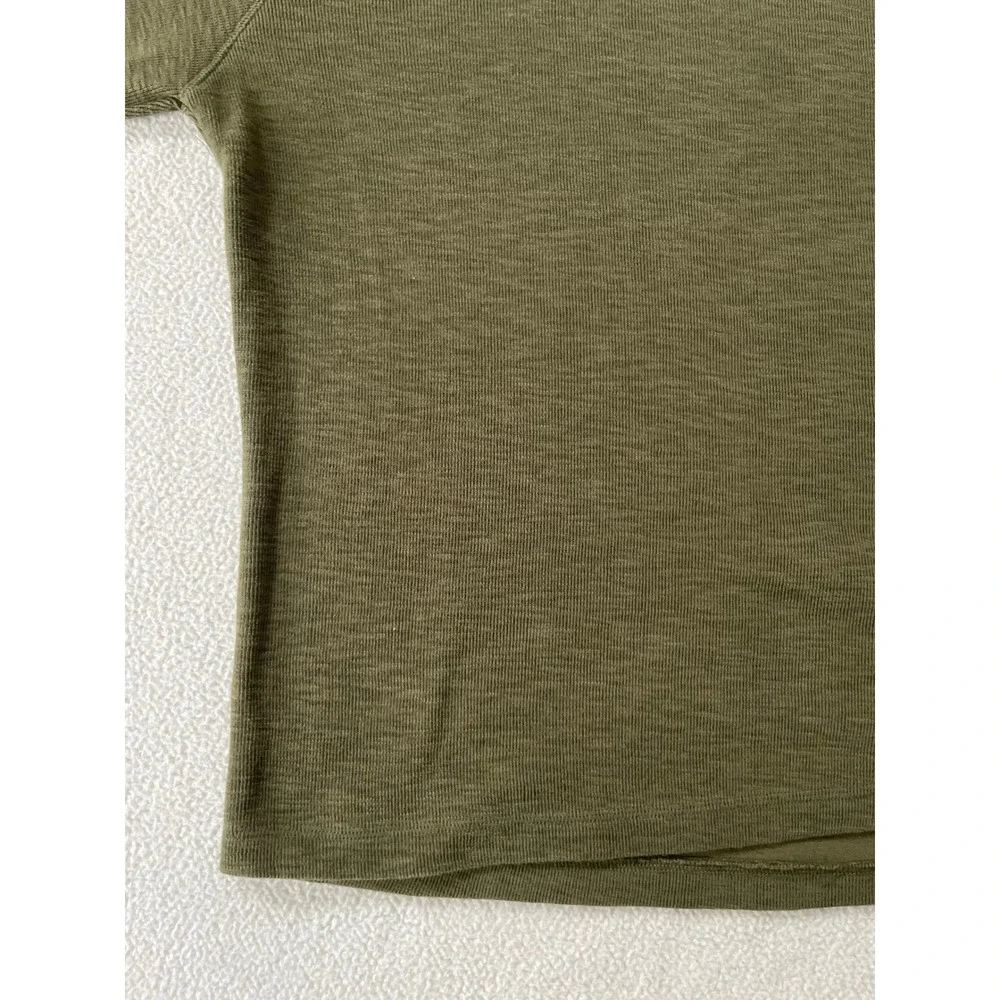 Banana Republic Mens Extra Large Sweatshirt Olive Green Slub Knit Raglan Sleeve